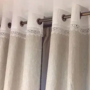Шторы на люверсах с кружевом