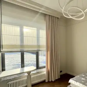 Римская штора и велюровые портьеры КП Марьина Гора