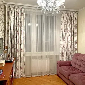 Хлопковые портьеры с цветочным узором
