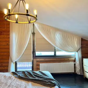 Тюль и двойная римская штора