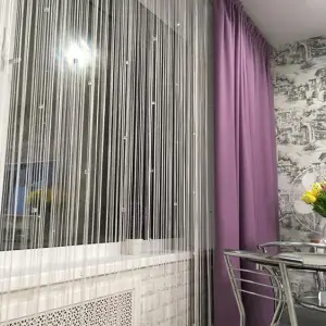 Нитяные шторы с бусинами