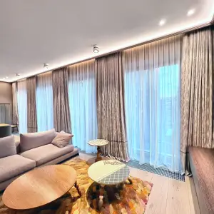 Шторы на подкладке и ручной складкой