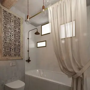 Штора из тюля для ванной