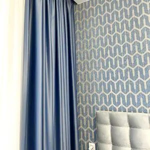 Портьеры для спальни в сине-фиолетовых тонах