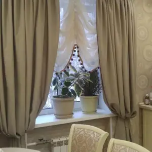 Французские шторы из вуали на кухню