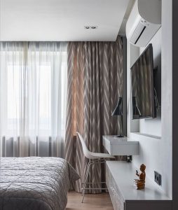 шторы в спальню в современном стиле